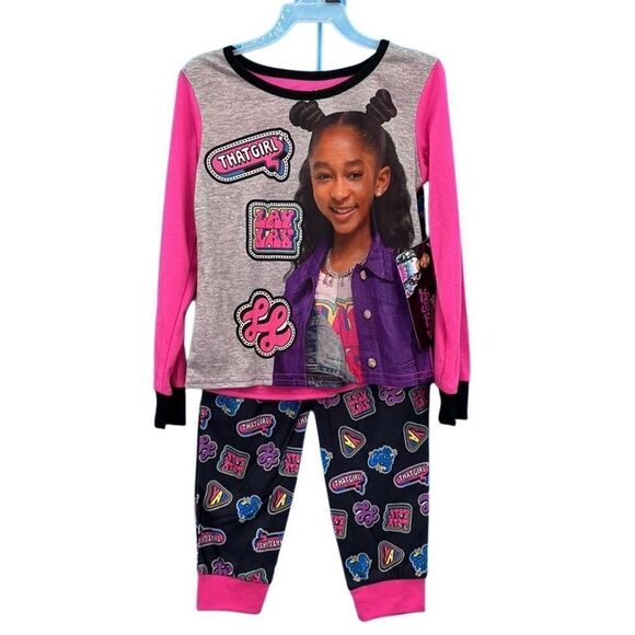 Girls Long Sleeve Pajama Lounge 2-Piece Set 2-Pack Size XS 4/5 - Picture 5 of 11